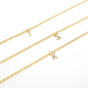 Rope Chain Initial Necklaces