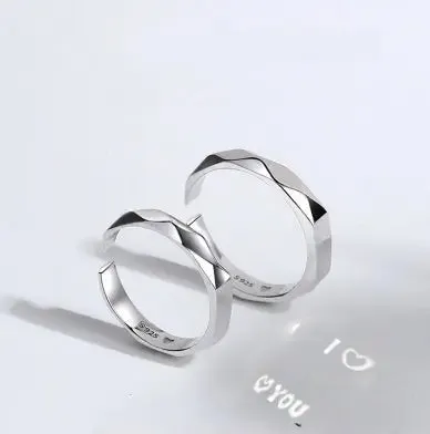 S925 Sterling Silver Rings By Light Reflect Show Surprise Love Pattern Surface Hidden New Jewelry Romantic Party Gift Wedding Engagement