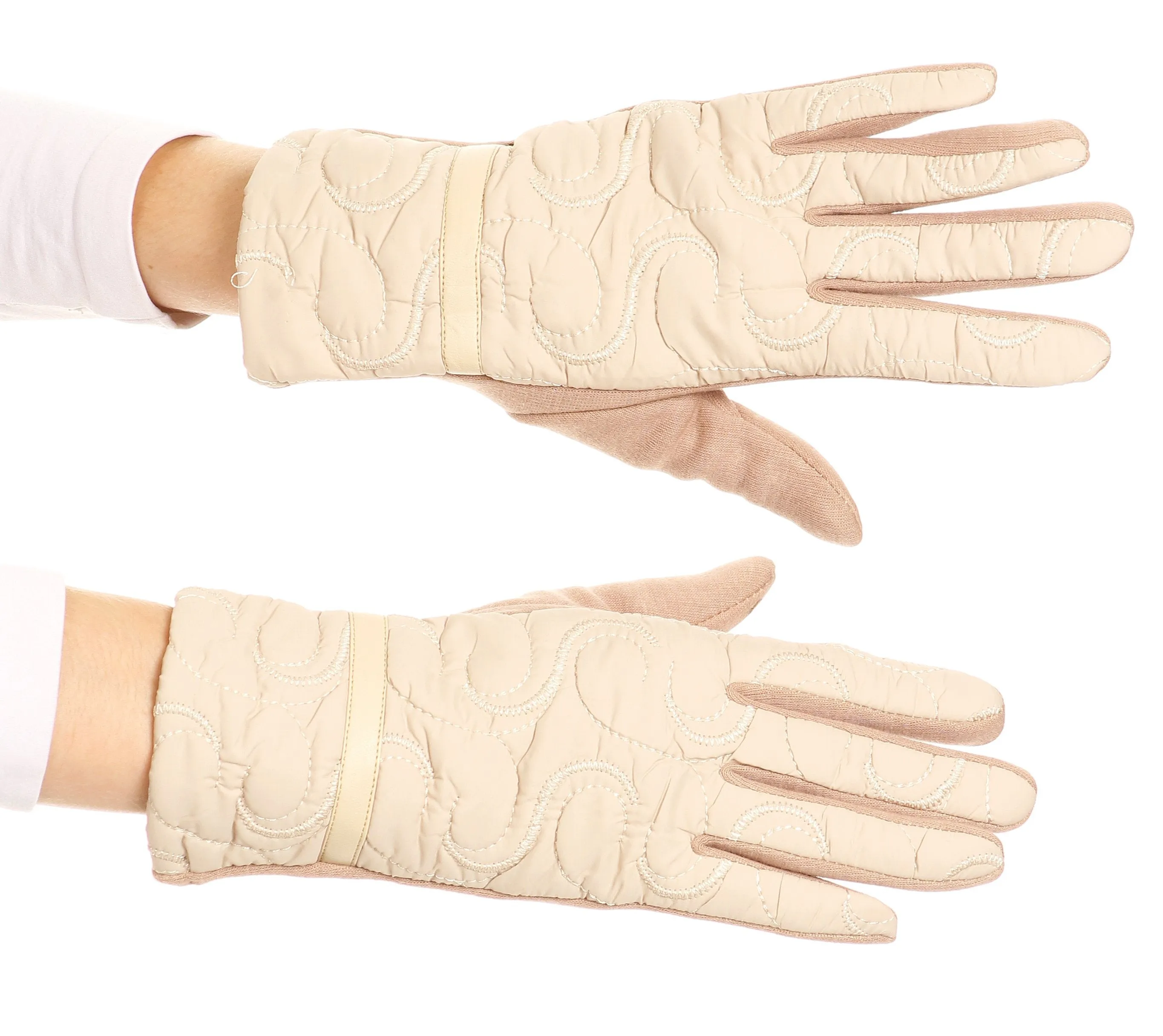 Sakkas Emie Quilted and Lace Super Soft Warm Driving Gloves Touch Screen Capable