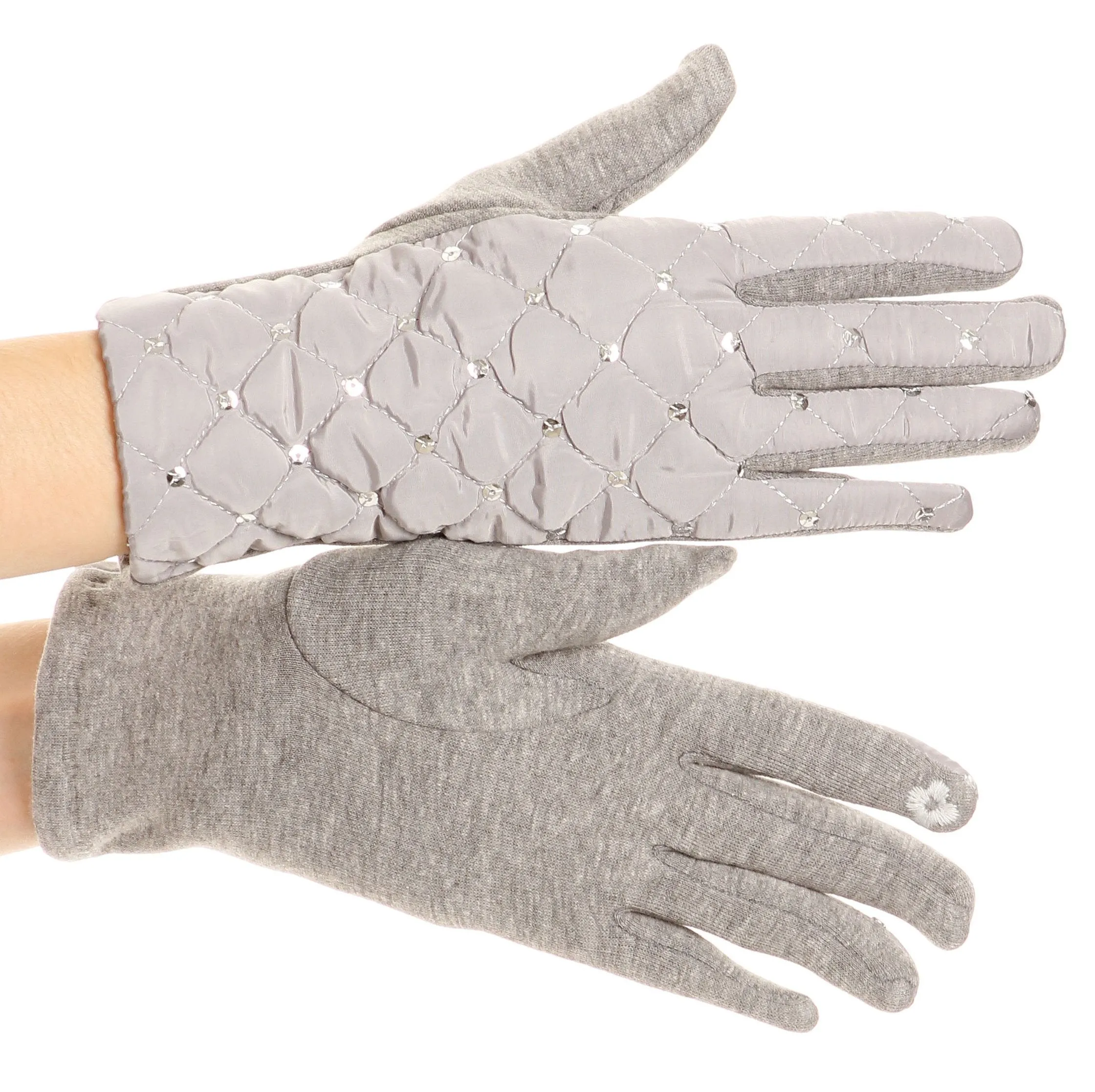 Sakkas Emie Quilted and Lace Super Soft Warm Driving Gloves Touch Screen Capable