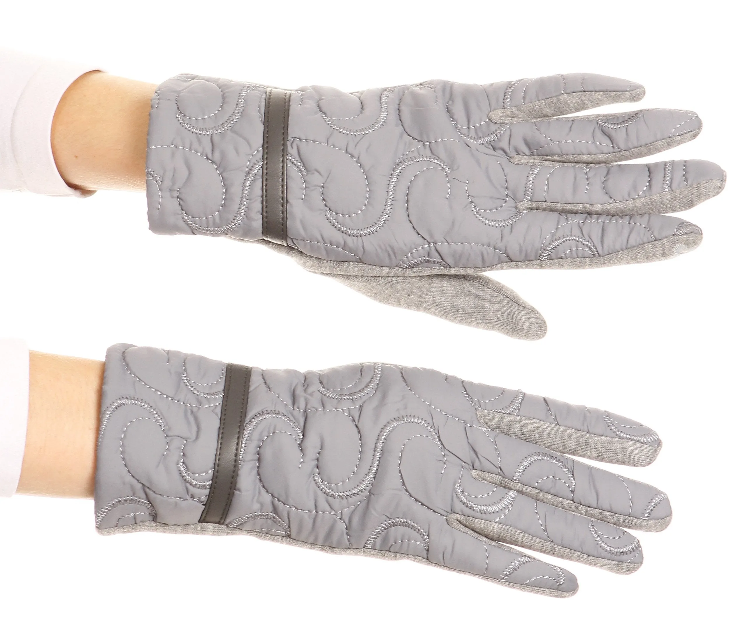 Sakkas Emie Quilted and Lace Super Soft Warm Driving Gloves Touch Screen Capable