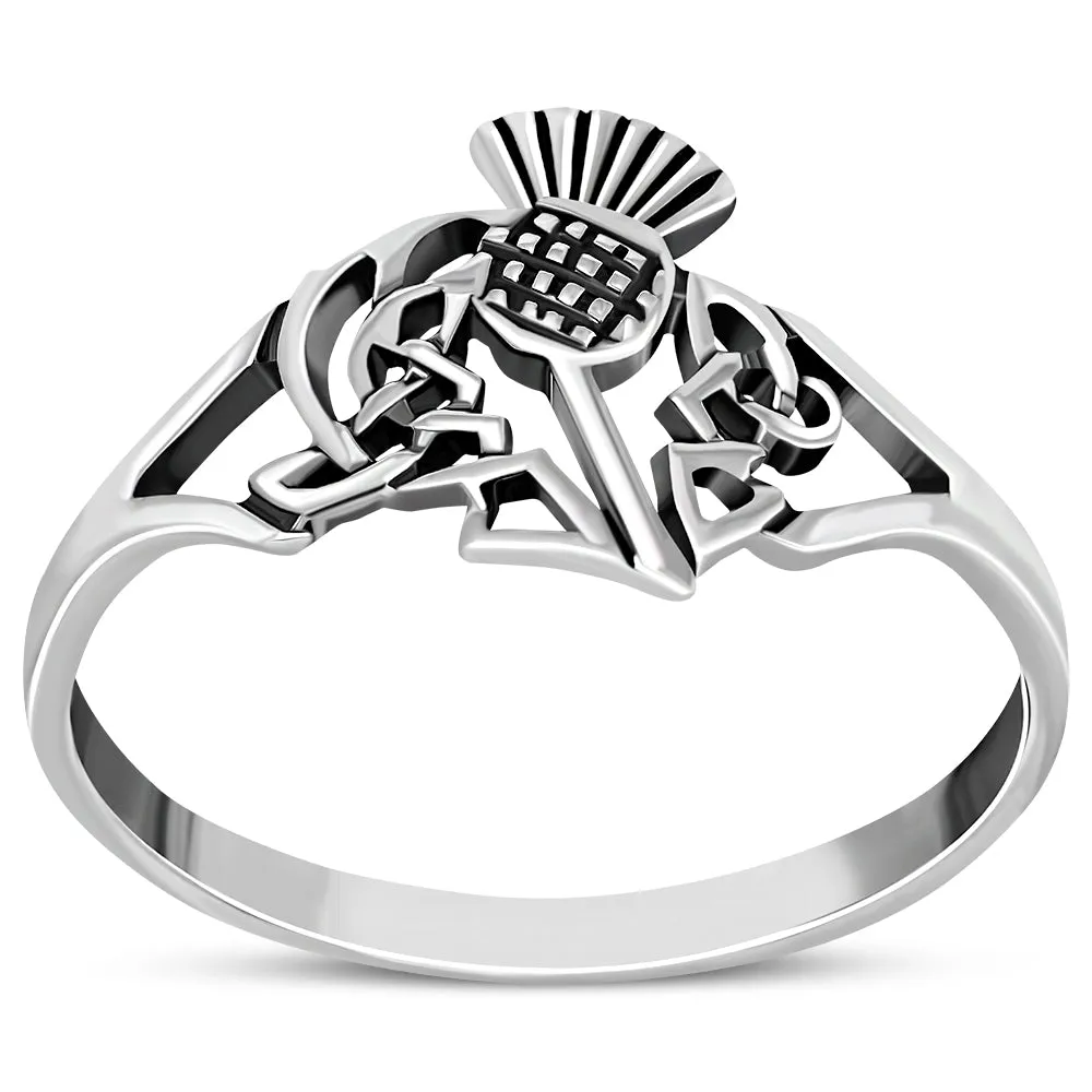 Scottish 925 Sterling Silver Thistle Ring