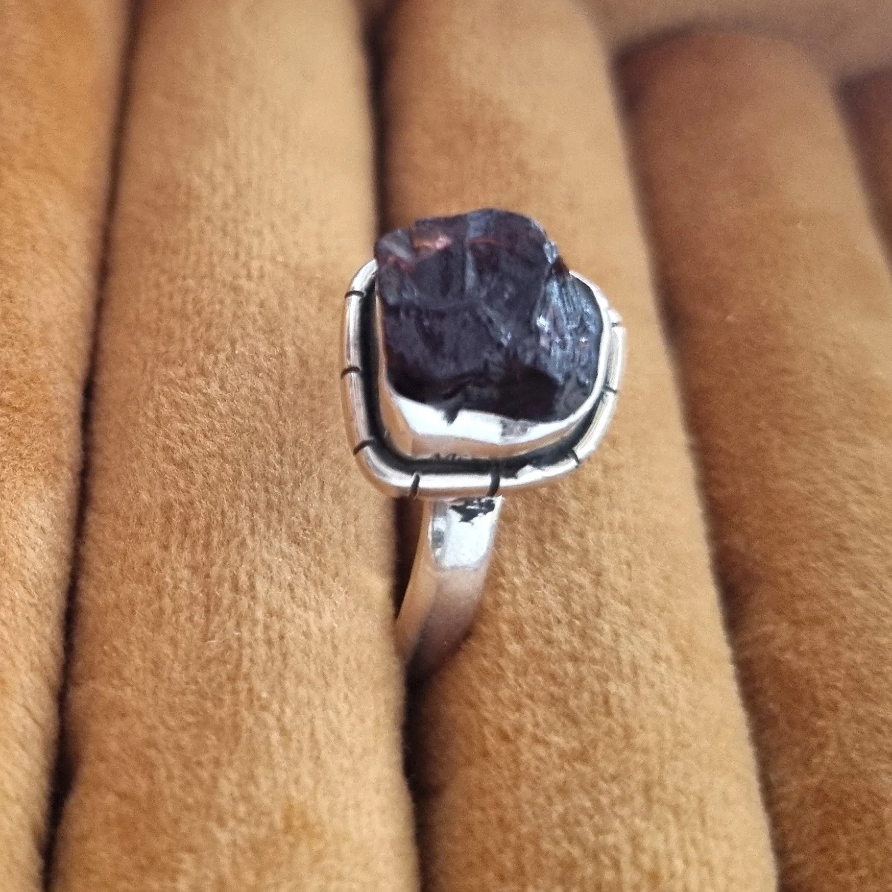 Silver ring - Smokey Quartz