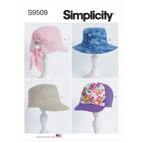 Simplicity Pattern 9509 Adult And Children Hats