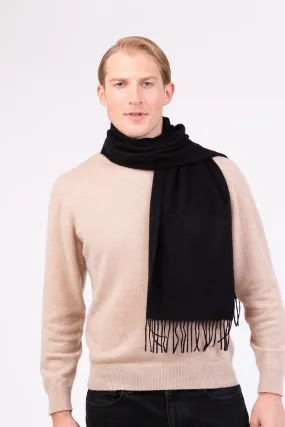 Solid Lambswool Scarf - Black