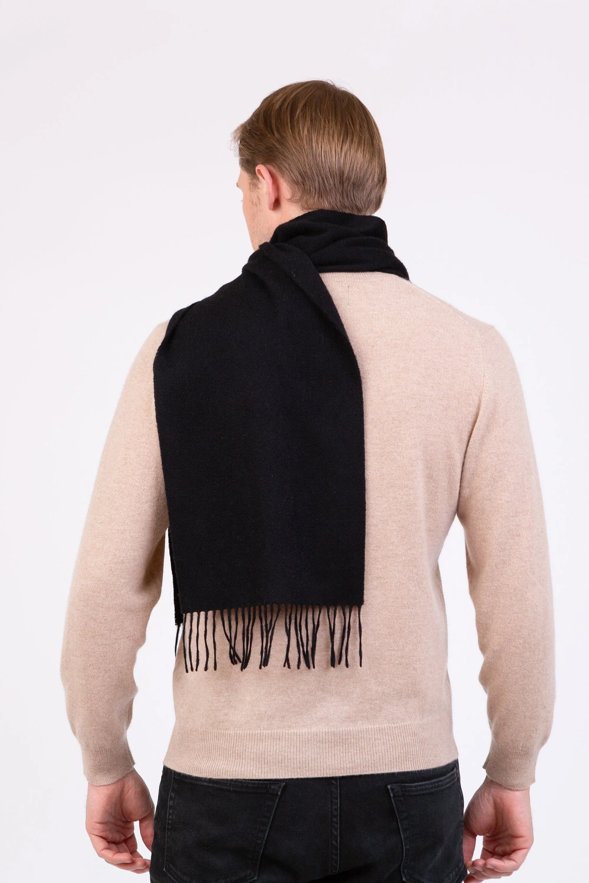 Solid Lambswool Scarf - Black