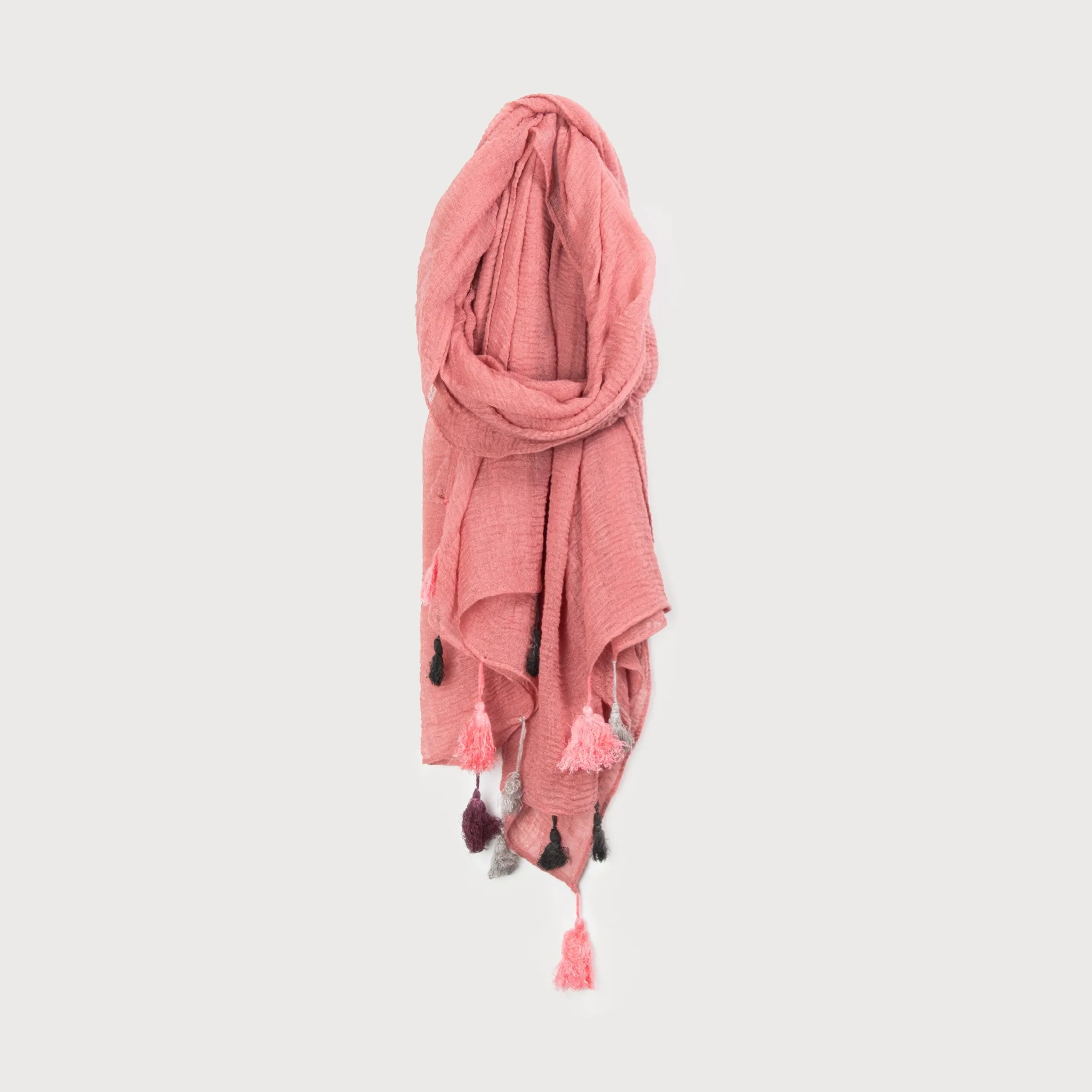 Solid Tassel Scarf - Blush Pink