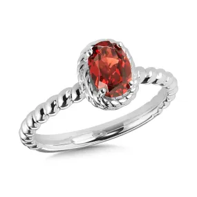 Sterling Silver Garnet Ring