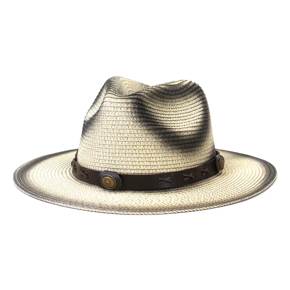 Straw Cowboy Hats Men and Women Outdoor Seaside Sun Protection Sunshade