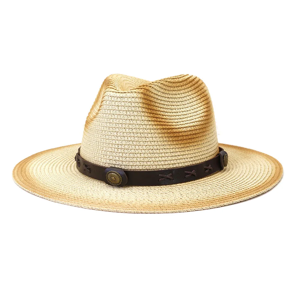 Straw Cowboy Hats Men and Women Outdoor Seaside Sun Protection Sunshade