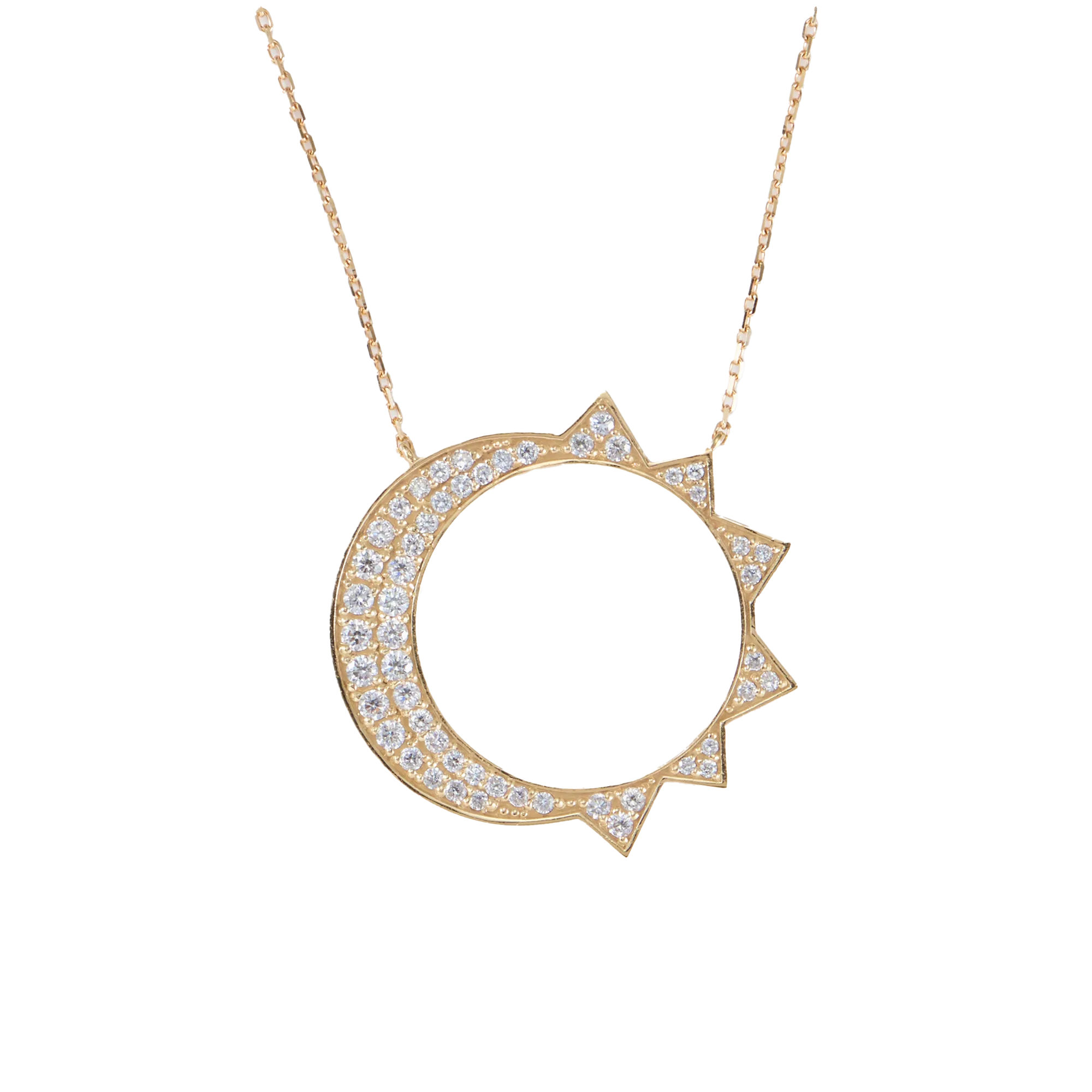 Sun and moon necklace