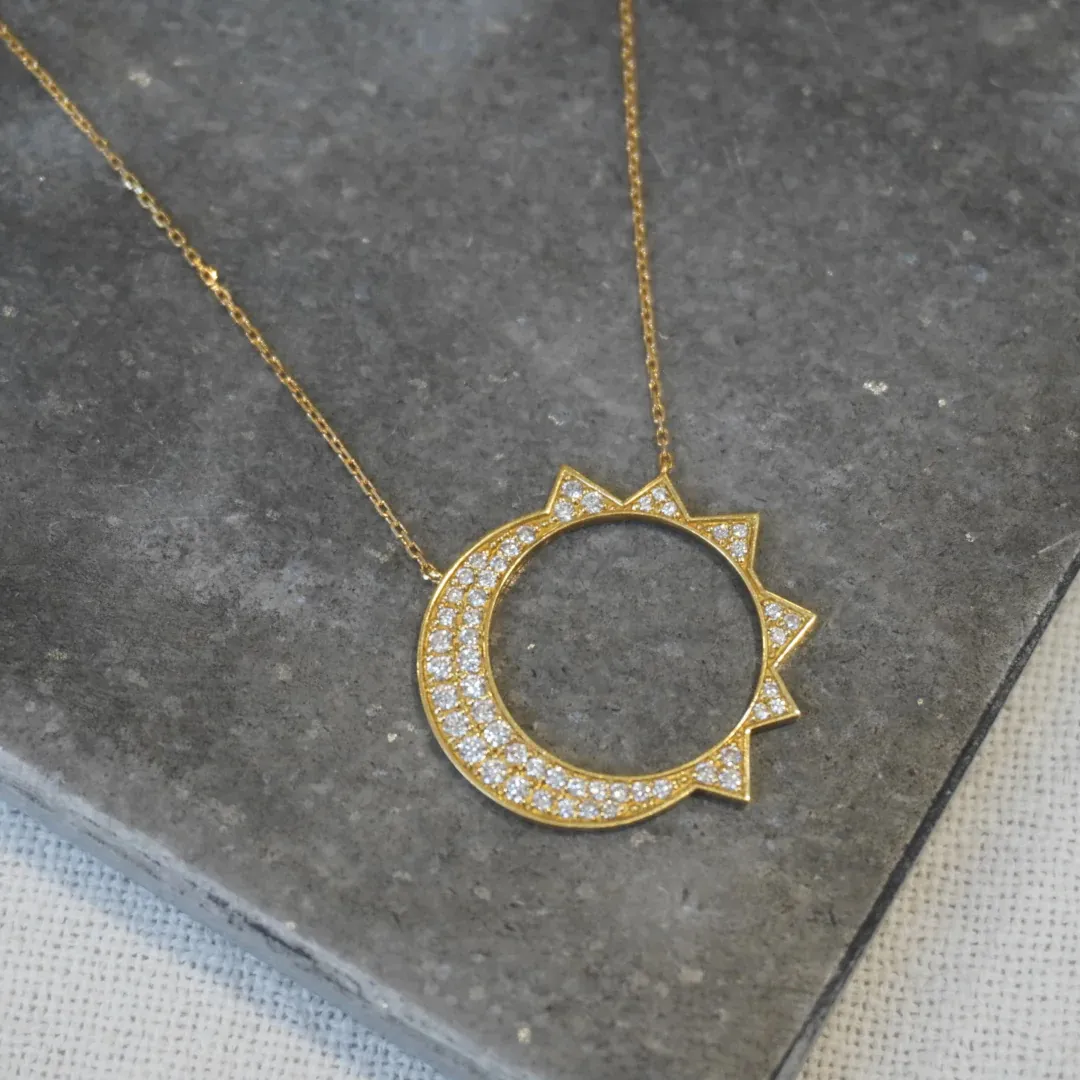 Sun and moon necklace