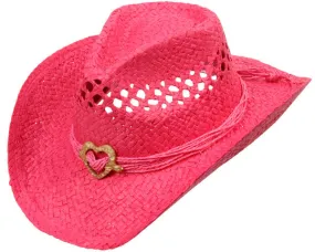 Toyo Straw Cowyboy Hat with Heart Charm