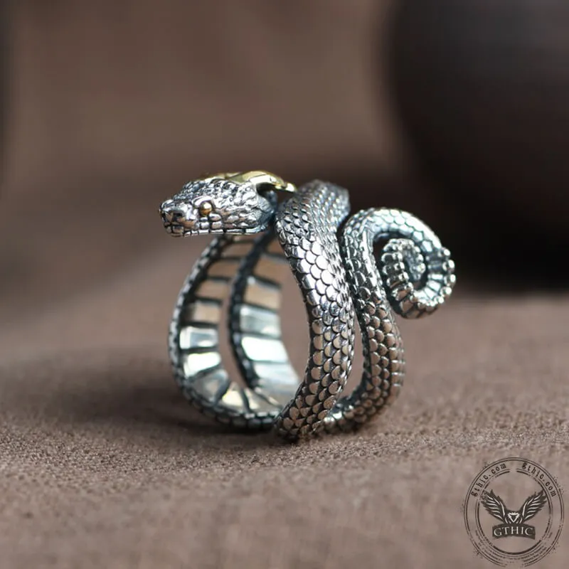 Vintage Horned Snake Sterling Silver Animal Ring