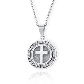 Women's Christian Necklace <br> Medallion (Steel)